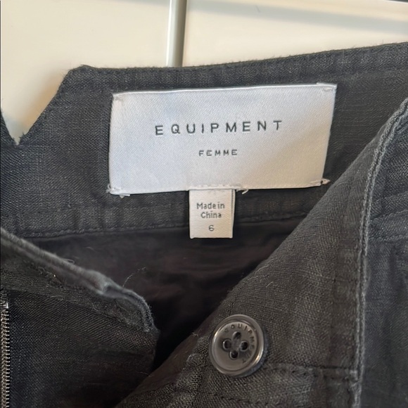 EQUIPMENT Kalil Linen Cropped Culotte Pants Folded Hem, Size 6 - Picture 5 of 16
